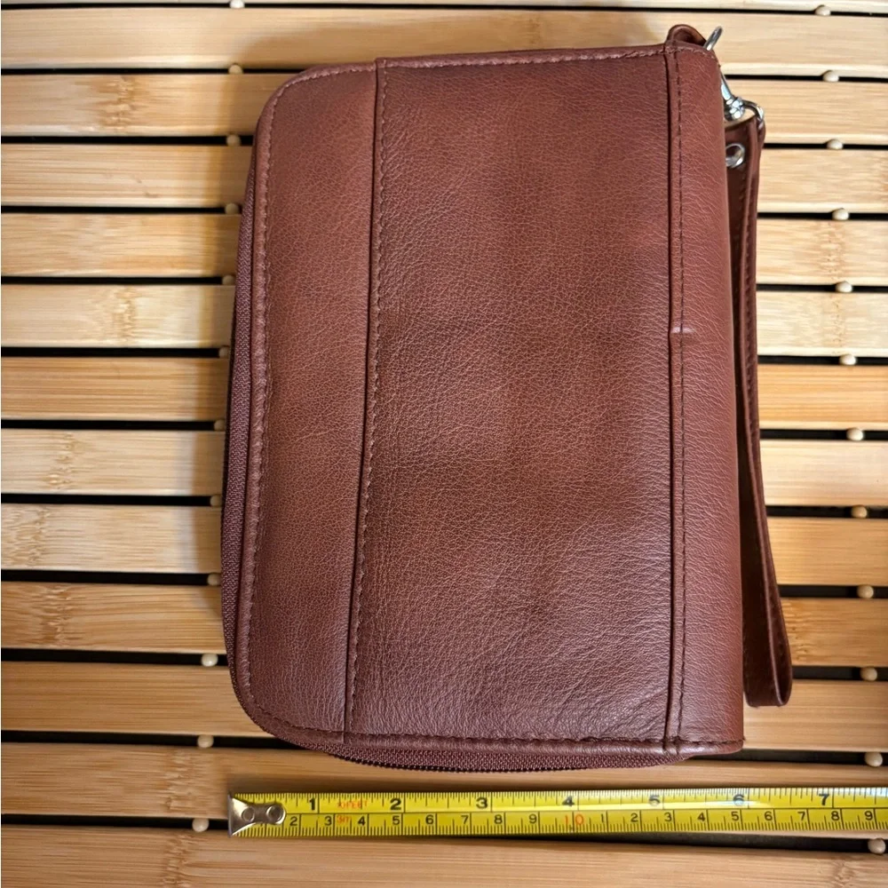 Brown Faux Leather Organizer with Inserts
